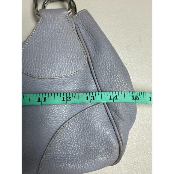 PRADA Vitello Daino Moon Shoulder Bag Purse Buckle Small Leather Purple Blue - Picture 12 of 14